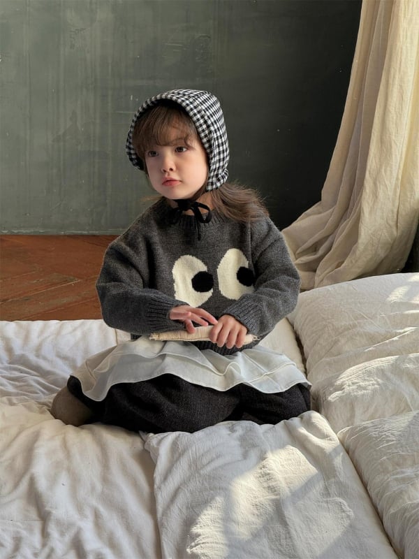 Pulover pentru copii – stil coreean, tricot, guler rotund, mâneci lungi, iarnă 2024