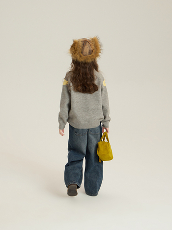 Pulover pentru copii Elmo Beibei, stil coreean, tricot gros, model cu desene animate, 3–8 ani, amestec acrilic/nylon.