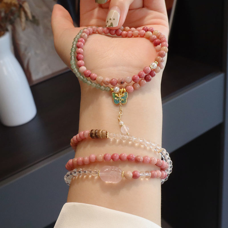 Brățară, piatră naturală, lucrată manual, stil chinoiserie nou, motive animale/Zodii, accesoriu pentru mână pentru femei