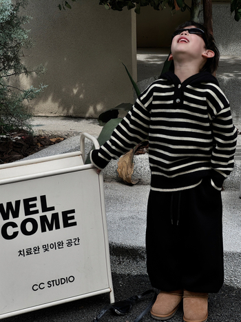 Dječji pulover s kapuljom i prugama, debeli pamuk, okrugli izrez, dugi rukavi, za djecu 3–8 godina, zimska verzija 2025.