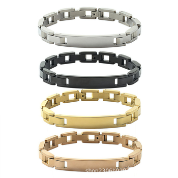 Brățară unisex din oțel inoxidabil, etichetă curbată, gravură cu laser DIY, placare electrolitică