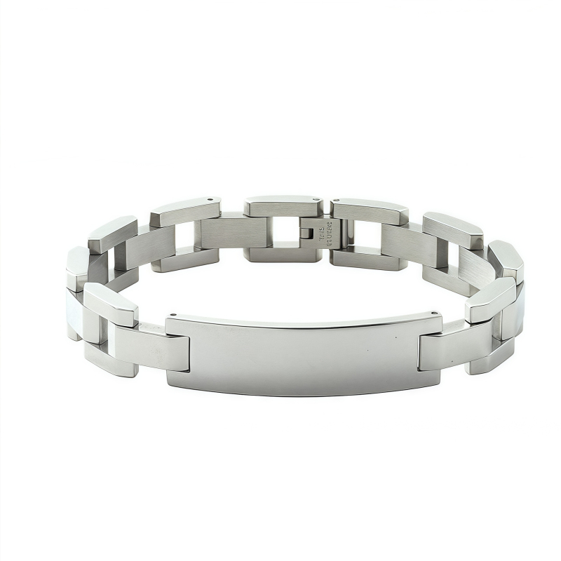 Brățară unisex din oțel inoxidabil, etichetă curbată, gravură cu laser DIY, placare electrolitică