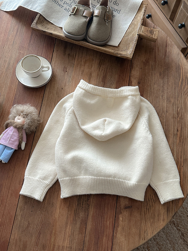 Dječji džemper s kapuljom, karikatura životinja, dugi rukav, poliester tkanina, zimski komad