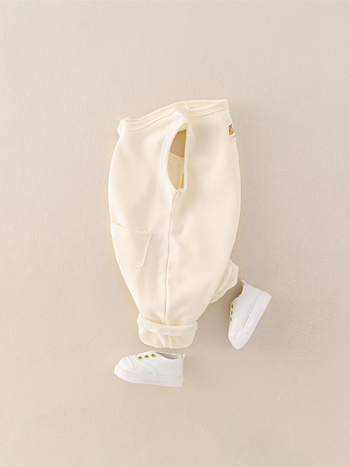 Salopetă bebeluș fără mâneci din bumbac, închidere cu fermoar, pentru vârsta 0-1 an