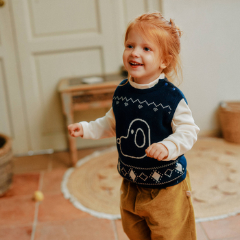 Dječja pletena vestа od pamuka, unisex, jesen 2025, za dob 1–3 godine