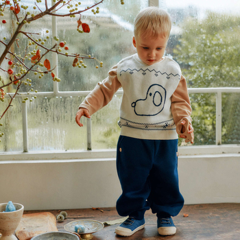 Dječja pletena vestа od pamuka, unisex, jesen 2025, za dob 1–3 godine