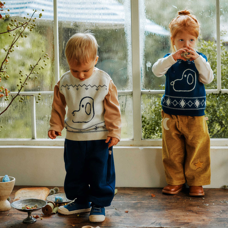 Dječja pletena vestа od pamuka, unisex, jesen 2025, za dob 1–3 godine