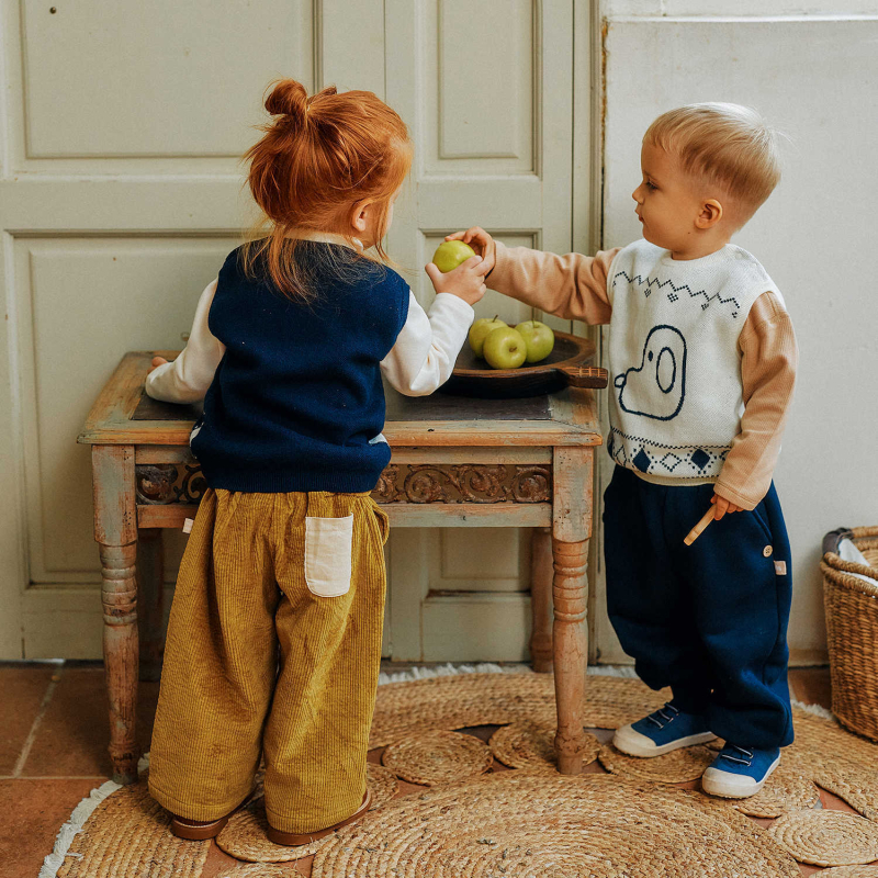 Dječja pletena vestа od pamuka, unisex, jesen 2025, za dob 1–3 godine