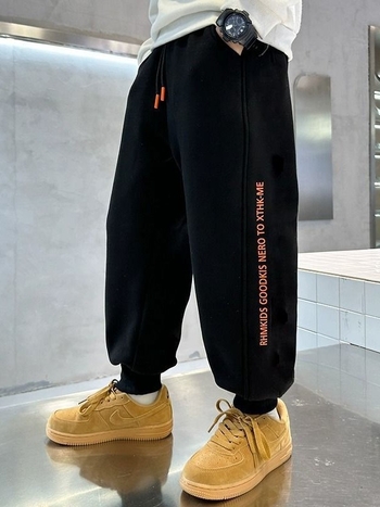 Dječje zimske hlače s fleece podstavom, korejskog stila, visokim strukom, mješavina poliestera 95%, za uzrast 8+, zima 2025