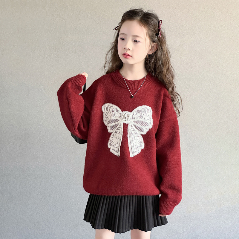 Dječji casual pulover s okruglim izrezom, dugi rukavi, zimska sezona