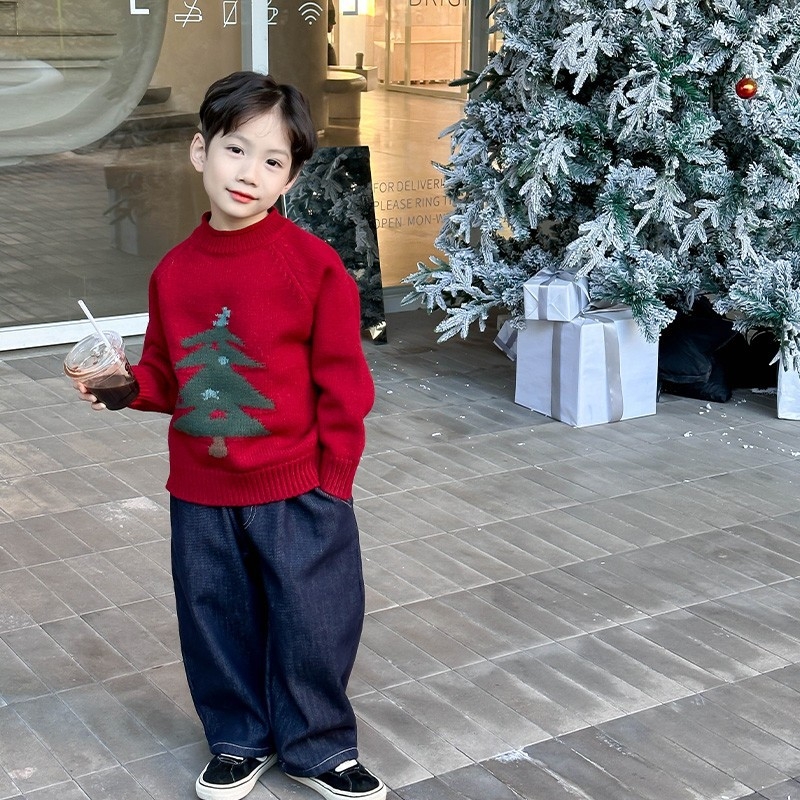 Dječji džemper, casual stil, za djecu 3–8 godina, dugi rukavi, okrugli izrez