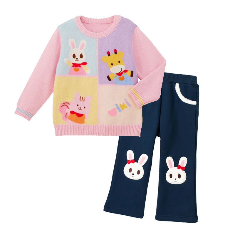 Dječje hlače s fleece podstavom, japanskog stila, casual, 85% pamuka, uzorak: životinje, crtani likovi, slova, za djecu 3–8 godina, unisex, jesen-zima