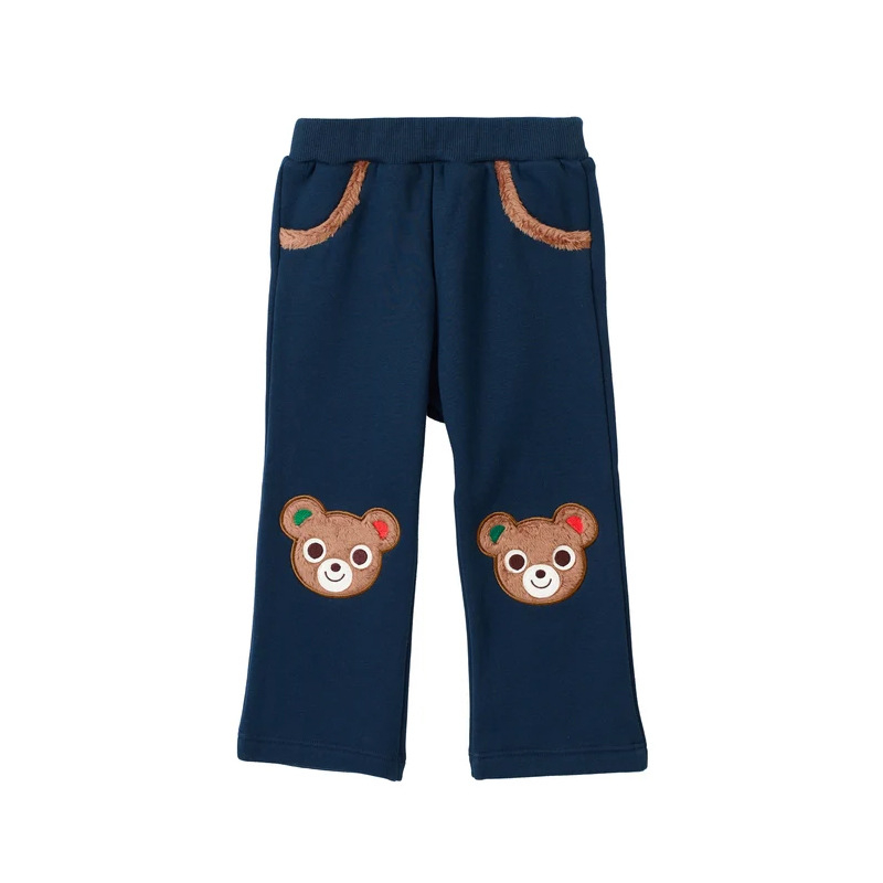 Dječje hlače s fleece podstavom, japanskog stila, casual, 85% pamuka, uzorak: životinje, crtani likovi, slova, za djecu 3–8 godina, unisex, jesen-zima