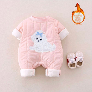 Bebični zimski kombinezon, 100% pamuk, duge rukave, unisex, prednje kopčanje na gumbe, za novorođenčad