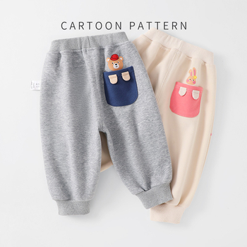 Dječje pamučne hlače za proljeće i jesen, opuštenog stila, elastični pojas, 52% pamuk, za uzrast 1-3 godina