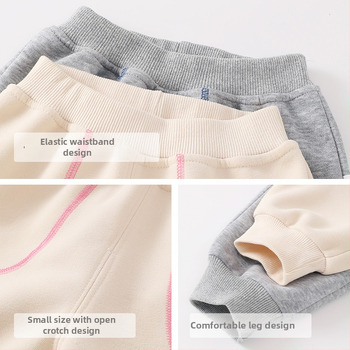 Dječje pamučne hlače za proljeće i jesen, opuštenog stila, elastični pojas, 52% pamuk, za uzrast 1-3 godina