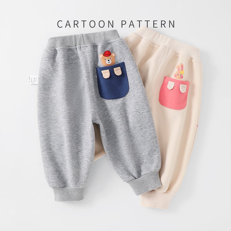 Dječje pamučne hlače za proljeće i jesen, opuštenog stila, elastični pojas, 52% pamuk, za uzrast 1-3 godina