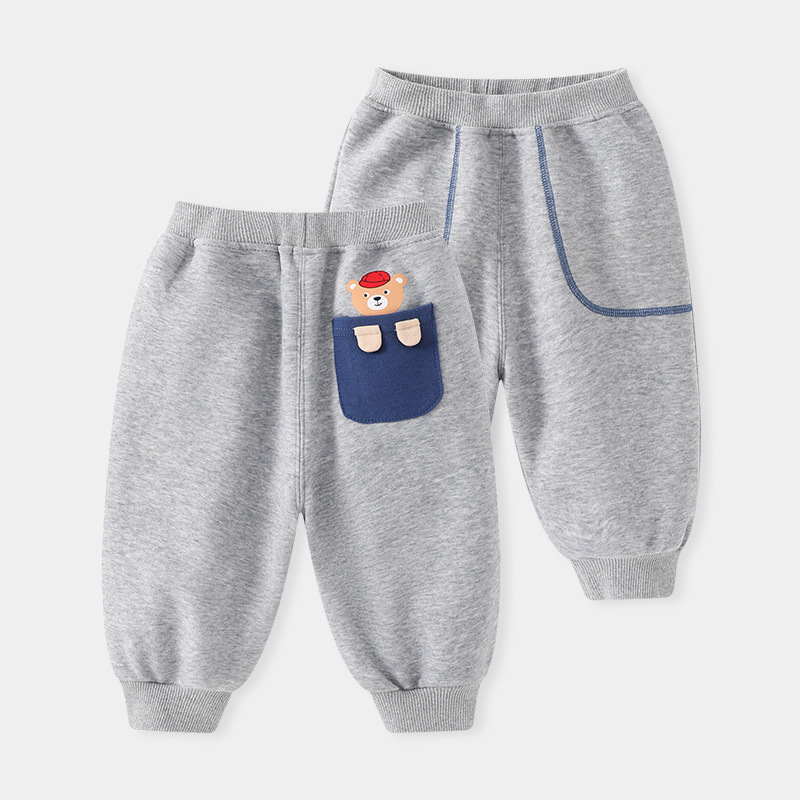 Dječje pamučne hlače za proljeće i jesen, opuštenog stila, elastični pojas, 52% pamuk, za uzrast 1-3 godina