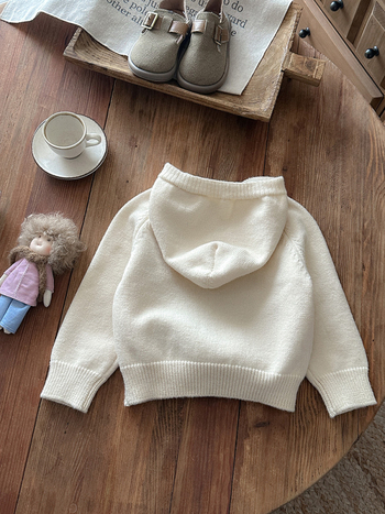 Dječji pulover s kapuljačom, crtani životinjski motiv, poliester, zimska sezona, za djecu 1–3 godine