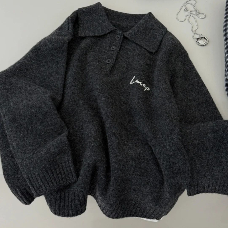 Dječji pulover za dječake, dugi rukav, okrugli izrez, jednostavan pleteni uzorak, poliester s mekom obradom