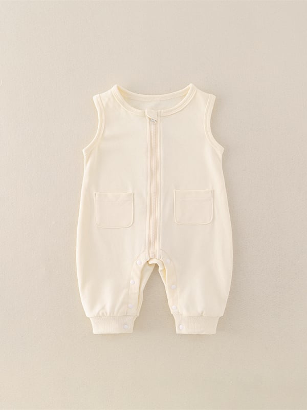 Bejbi bez rukava pamučni kombinezon, unisex, 0–12 mjeseci, zatvarač