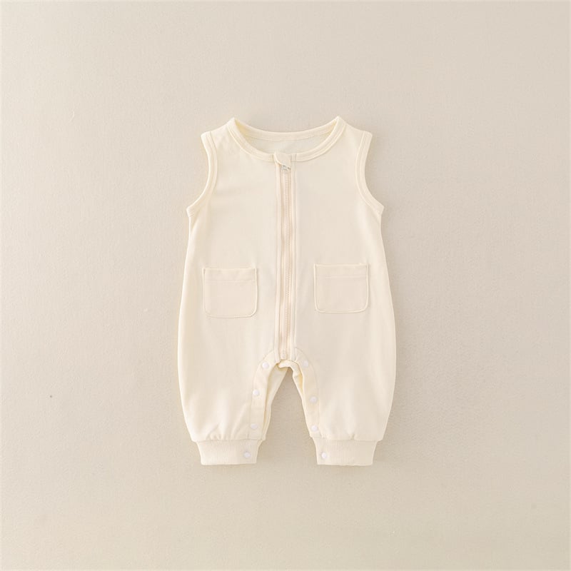 Bejbi bez rukava pamučni kombinezon, unisex, 0–12 mjeseci, zatvarač
