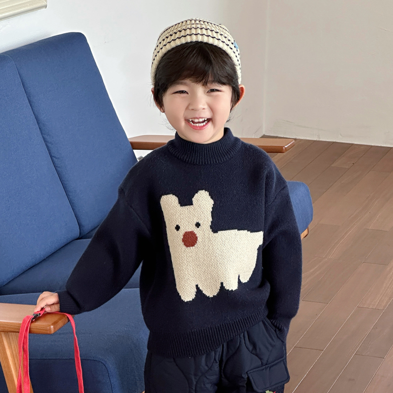 Dječji pulover za dječake, s okruglim izrezom, dugih rukava, jesenski pleteni pulover od akrilne smjese, za uzrast 3–8 godina