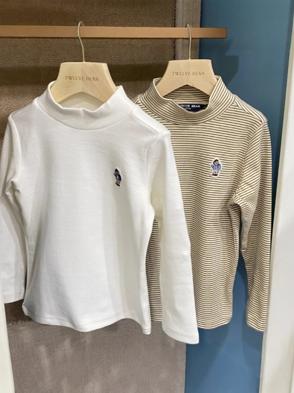 TWELVE BEAR dječja pamučna pletena bluza s poluturtleneckom, dugi rukavi, unisex za djecu 3–8 godina, cartoon uzorak, jesen
