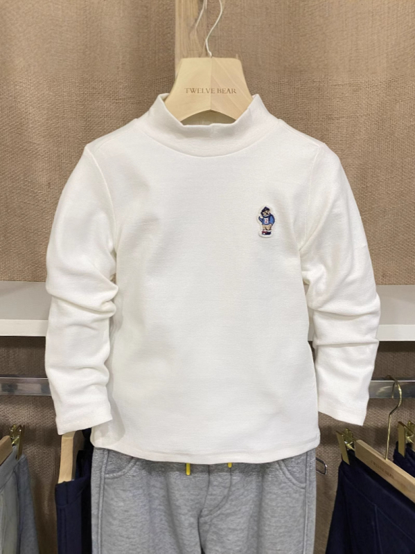TWELVE BEAR dječja pamučna pletena bluza s poluturtleneckom, dugi rukavi, unisex za djecu 3–8 godina, cartoon uzorak, jesen