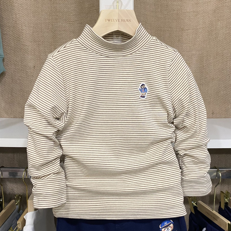 TWELVE BEAR dječja pamučna pletena bluza s poluturtleneckom, dugi rukavi, unisex za djecu 3–8 godina, cartoon uzorak, jesen