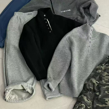 Pulover tricotat pentru copii, căptușit cu fleece, gros pentru iarnă, guler înalt, stil coreean, 65% poliester