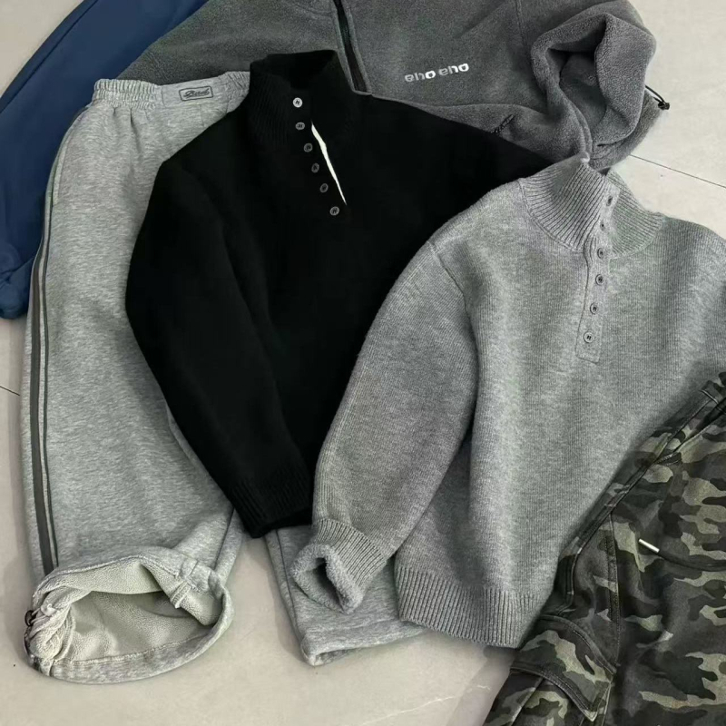 Pulover tricotat pentru copii, căptușit cu fleece, gros pentru iarnă, guler înalt, stil coreean, 65% poliester