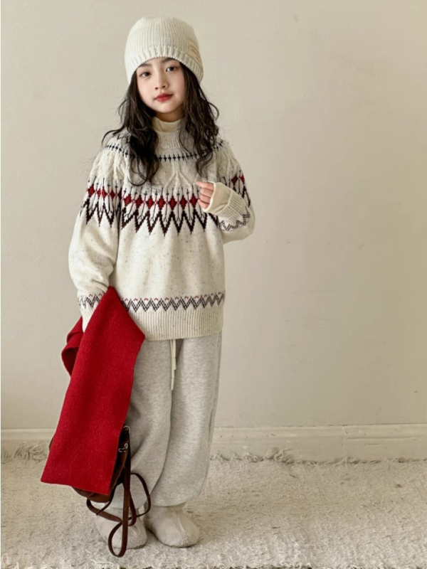 Dječji pulover, korejski stil, crtani uzorak, akrilna tkanina, zima
