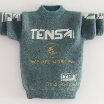 Pulover tricotat pentru copii, pentru băieți, gros pentru iarnă, cu guler înalt, mâneci lungi, pentru vârsta 3–8 ani