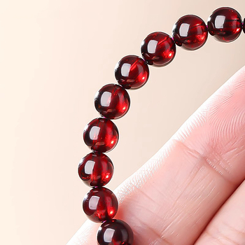 Brățară din granat natural, unisex, design original, mărgele de granat cu tăiere geometrică