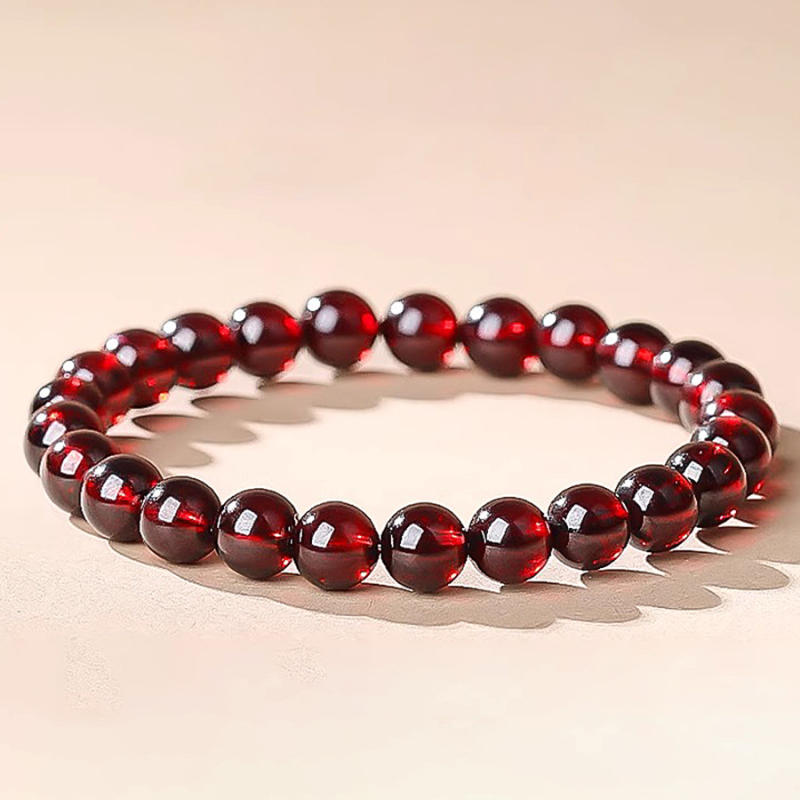 Brățară din granat natural, unisex, design original, mărgele de granat cu tăiere geometrică