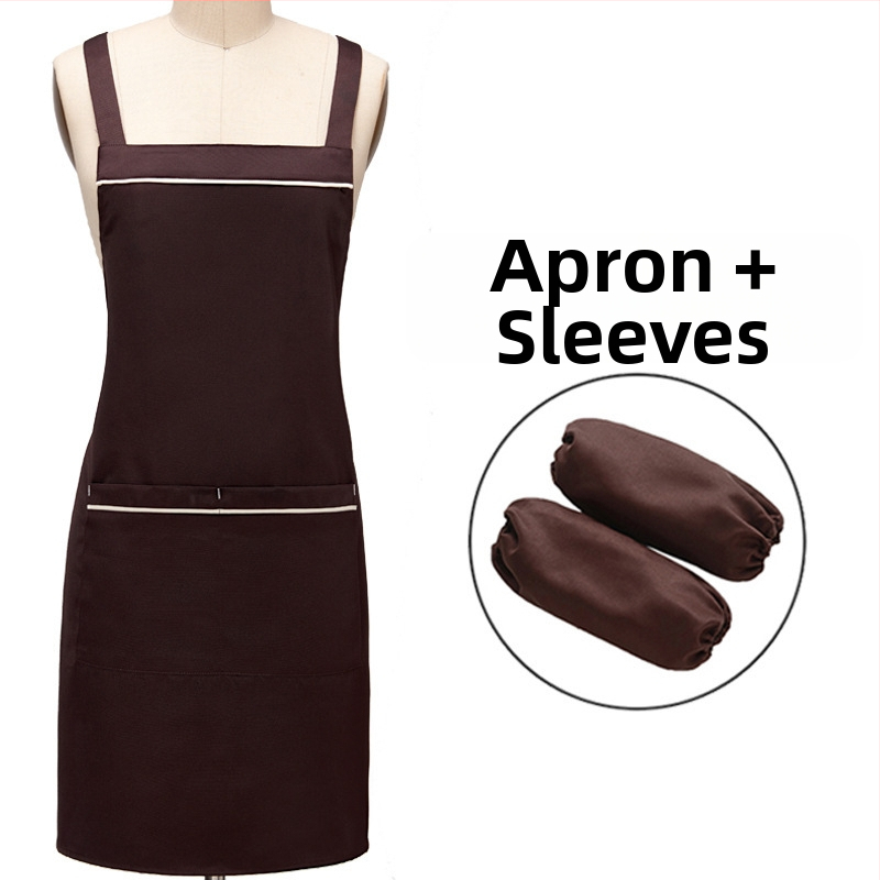 Set șorț cu pălărie, 3 piese, fără mâneci, imprimare logo, anti-murdărie, stil simplu; potrivit pentru frumusețe, mamă-copil, cofetărie, ceai cu lapte, magazine de fructe