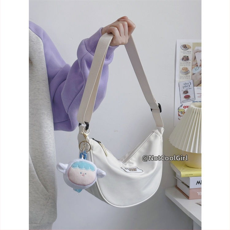 Geantă crossbody dumpling din poliester, căptușeală nylon — utilizare zilnică, lansare primăvară 2025