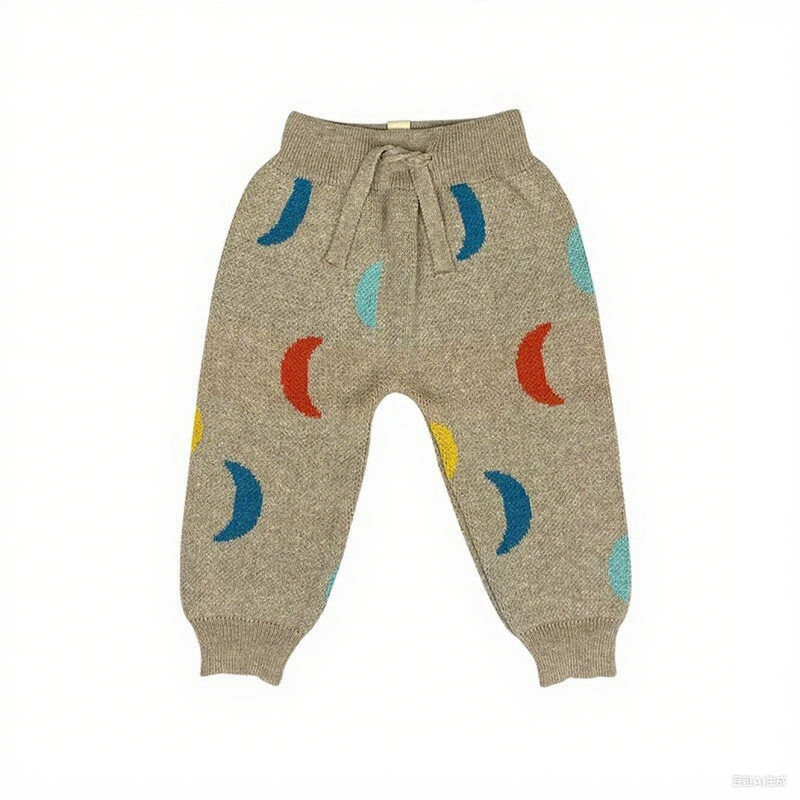 Dječji set džemper i hlače u nordijskom stilu s tiskom mjeseca, unisex, 100% pamuk
