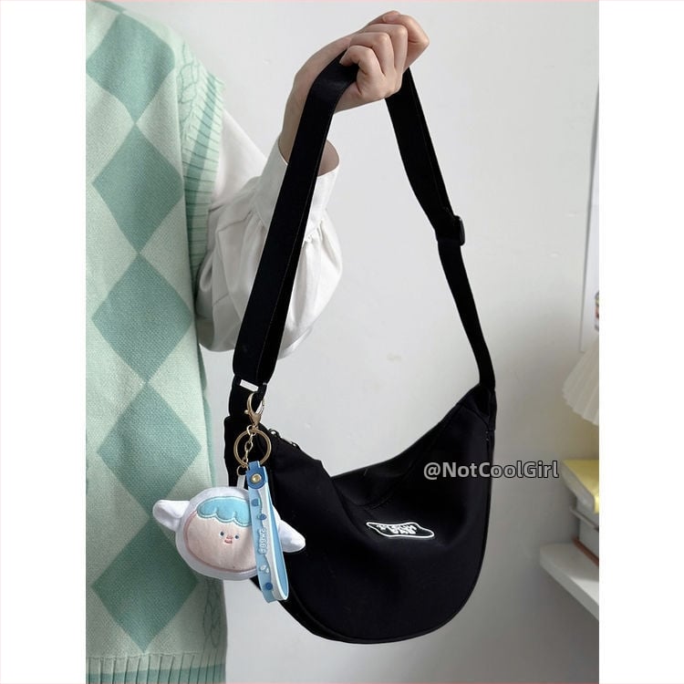 Geantă crossbody pentru telefon, stil dumpling, design unisex, poliester cu căptușeală din nailon, pentru purtare zilnică, inspirată de stilul japonez