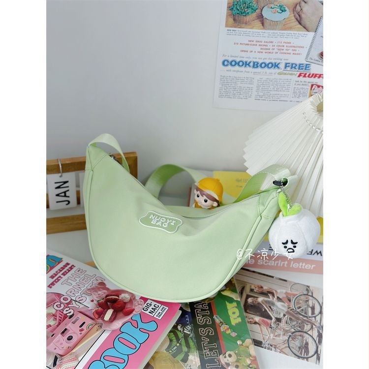 Geantă crossbody pentru telefon, stil dumpling, design unisex, poliester cu căptușeală din nailon, pentru purtare zilnică, inspirată de stilul japonez