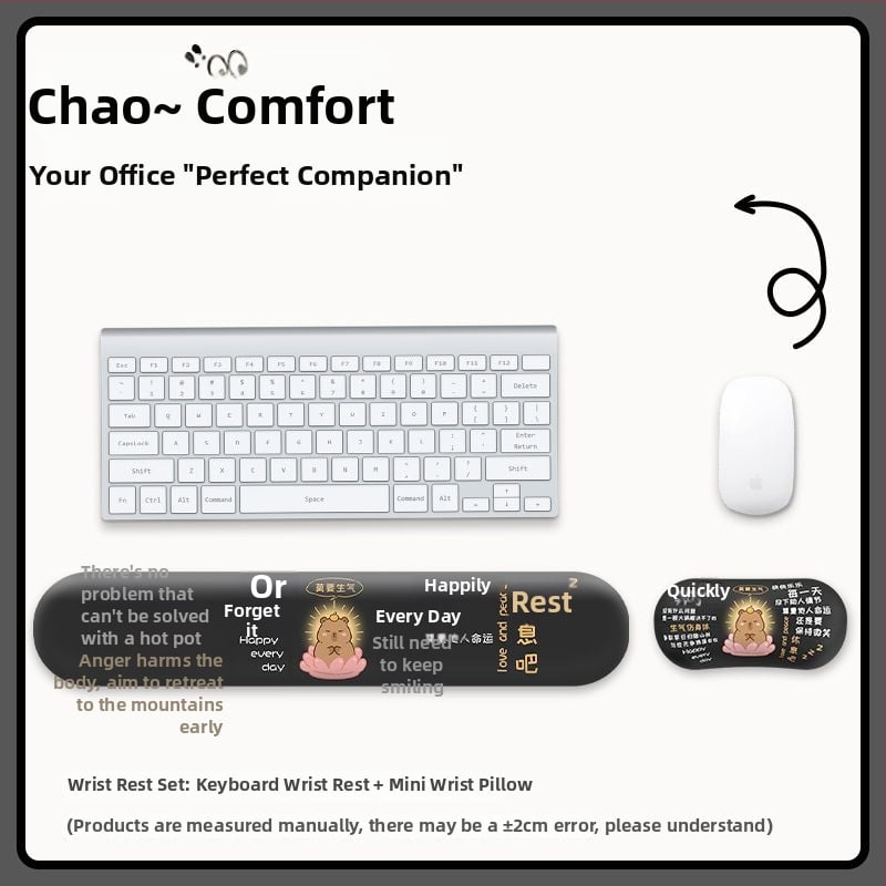 Padă de birou cu suport pentru încheietură - silicon, o singură față, design birou, stil trend național