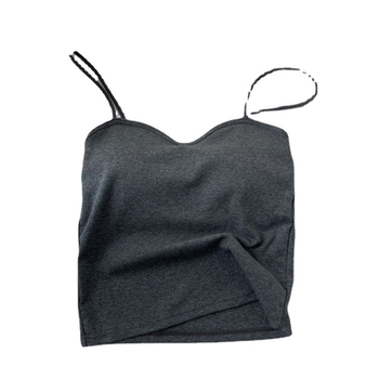 Top camisol cu pernă pentru sân, bretele, stil Harajuku, croială Slim, bumbac