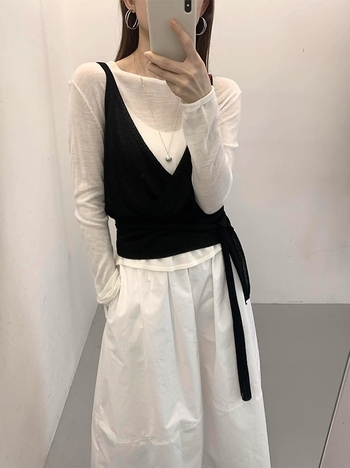 V-izrez bez rukava kamizol s viskoza-spandeksa smjesom, jednobojna, srednja duljina 50–65 cm