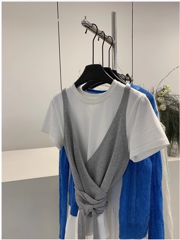 V-izrez bez rukava kamizol s viskoza-spandeksa smjesom, jednobojna, srednja duljina 50–65 cm