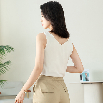 Top camisole din acetat, fără mâneci, bretele, croială lejeră, lungime scurtă, țesătură din fibre sintetice amestecate