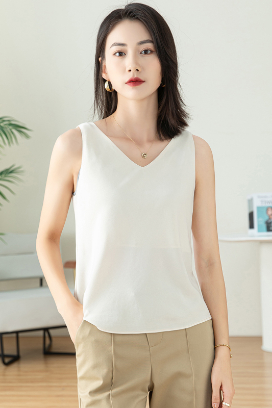 Top camisole din acetat, fără mâneci, bretele, croială lejeră, lungime scurtă, țesătură din fibre sintetice amestecate