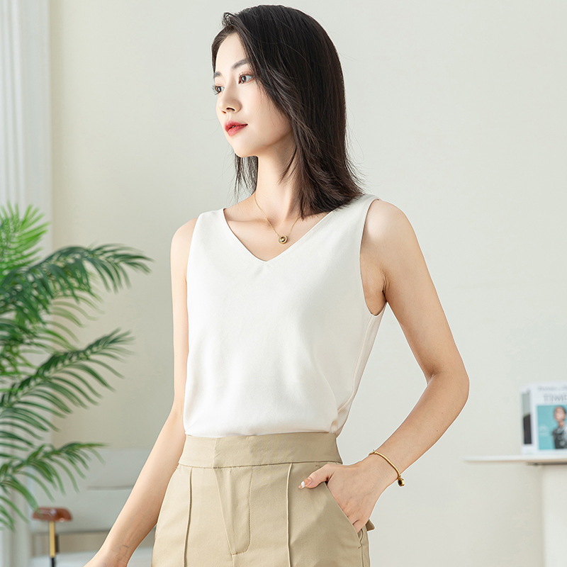 Top camisole din acetat, fără mâneci, bretele, croială lejeră, lungime scurtă, țesătură din fibre sintetice amestecate