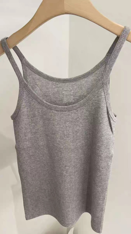 Top camisole din bumbac, croială Slim, 90–95% bumbac, stil Sling/Coreean, lungime normală 50–65 cm