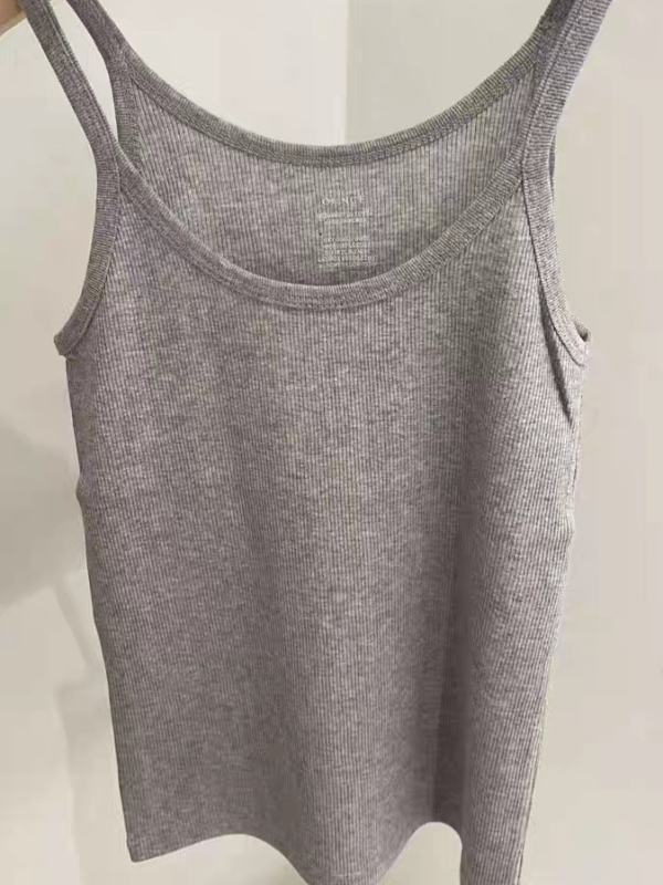 Top camisole din bumbac, croială Slim, 90–95% bumbac, stil Sling/Coreean, lungime normală 50–65 cm